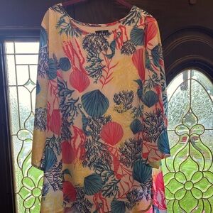 Colorful Sea Life Print Blouse